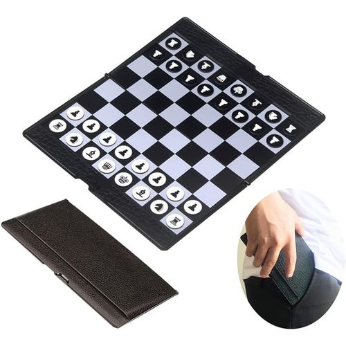 Ensemble Portefeuille D'échecs(20cm)-Mini Jeux De Société,Échiquier De Voyage Magnétique Pliable,Jouets Éducatifs/Cadeau Pour Enfants Et Adultes