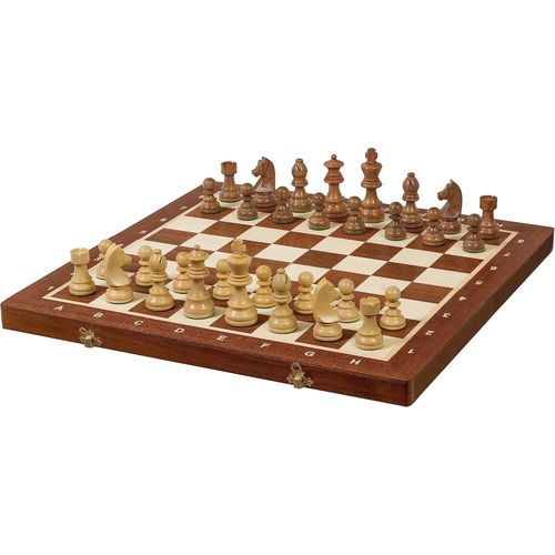 Sunrise Échecs & Jeux|Tournoi D'or Allemand Staunton Échecs|Taille #5|Figurines Indiens Allemandes En Acacia De 3,5 Pouces|Durabilité|Répondre Aux Exigences Fide|Figurines À Double Charge