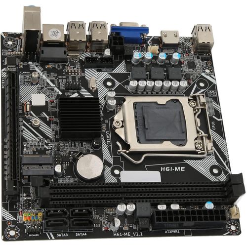Carte Mère Lga 1155,Carte Mère H61 Me Mini Itx Lga 1155 Prise En Nvme M.2 Wifi M.2 Bluetooth Vga Hd Usbx10 Carte Mère D'Exploitation Minière