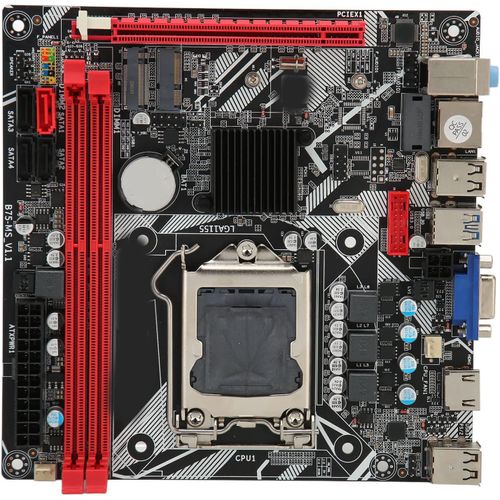 Carte Mère B75 Ms Mini Itx,Prise En De La Carte Mère Pc Ddr3 Lga 1155 Nvme M.2 Wifi M.2 Usb3.0 Sata3.0 Pci E 16X Carte Mère De Jeu