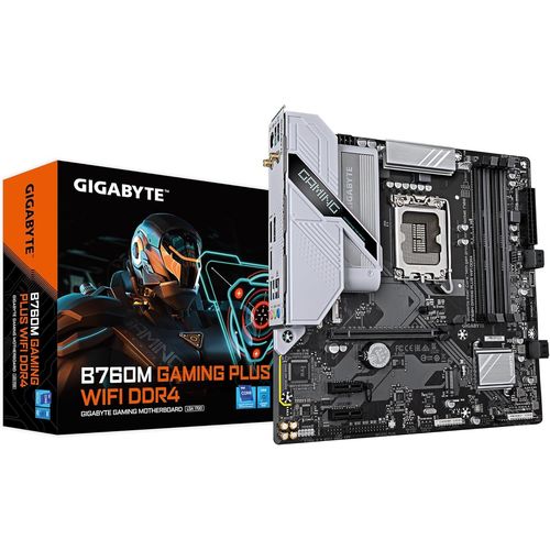 Carte Mère B760M Gaming Plus Wifi Ddr4-Prend En Charge Les Processeurs Intel Core De 14E Génération,Vrm 4+1+1 Phases,Jusqu'À 5333 Mhz Ddr4(Oc),2XPcie 4.0 M.2,Wi-Fi 6,1 Gbe Lan,Usb
