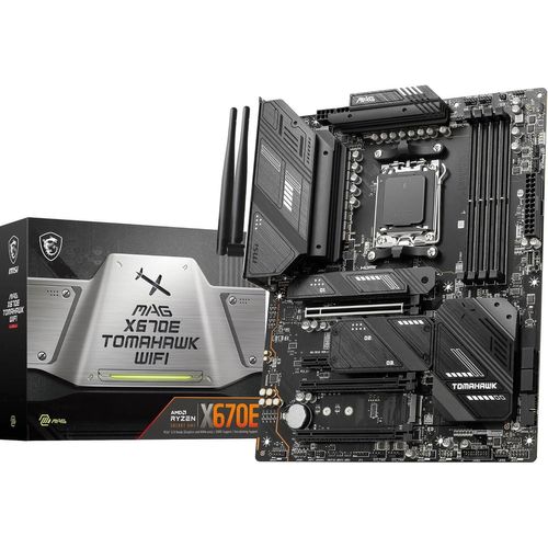 Mag X670E Tomahawk Wifi Carte Mère,Atx-Pour Processeurs Amd Ryzen 8000 & 7000,Am5-80A Sps Vrm,Ddr5 Memory Boost 6600+Mhz/Oc,Pcie 5.0 X16,M.2 Gen5,Wi-Fi 6E