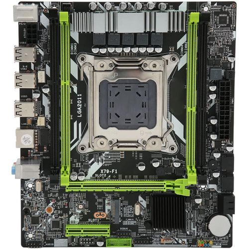Carte Mère Lga 2011,Carte Mère X79-F1 M-Atx Pour Xeon E5 V1 V2,Processeur Core I7,Pcie 16X,4Xddr3,4Xsata2.0,10Xusb2.0,1Xnvme M.2,1X8Pin,1X24Pin,1Xpcie 4X