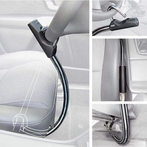 Ba80n Antivol Voiture Volant Siege Flexible Haut De Game,Plus Pratique,Câble D'acier Blindé Articulé,Serrure A Disque Bloc Canne Barre Anti Vol Clef Universelle Pour Auto,Camping Car,Van