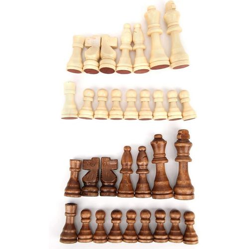 Pièce D'échecs,Pièce D'échecs Internationale En Bois Sans Plateau,Pions De Jeu D'échecs Accessoires De Jeux De Société