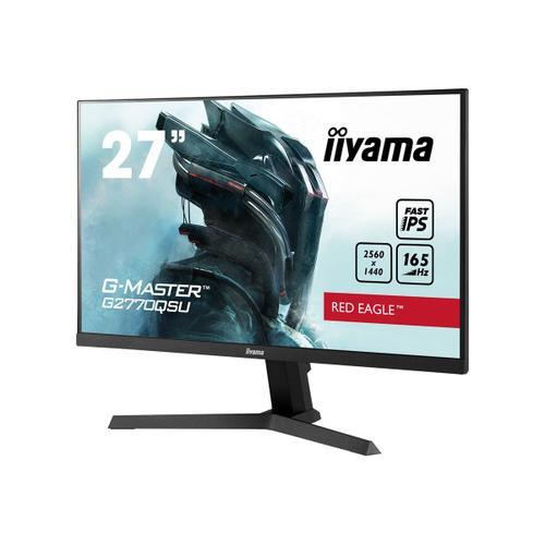 iiyama G-MASTER Red Eagle G2770QSU-B1 - Écran LED - 27" - 2560 x 1440 WQHD @ 165 Hz - Fast IPS - 400 cd/m² - 1000:1 - HDR400 - 0.5 ms - HDMI, DisplayPort - haut-parleurs - noir mat