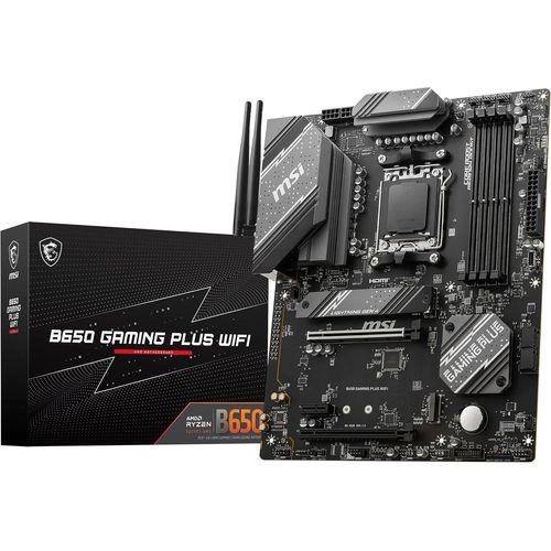 B650 Gaming Plus Wifi Carte Mère,Atx-Pour Processeurs Amd Ryzen 9000,8000 & 7000,Am5-Vrm Double Rail 14+2 Phases,Ddr5 6400+Mhz/Oc,2XPcie 4.0 X16,2XM.2 Gen4,Wi-Fi 6E