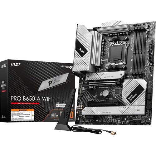 Pro B650-A Wifi Carte Mère,Atx-Pour Processeurs Amd Ryzen 9000,8000 & 7000,Am5-Ddr5 Memory Boost 7600+Mhz/Oc,2XPcie 4.0 X16,3XM.2 Gen4,Wi-Fi 6E