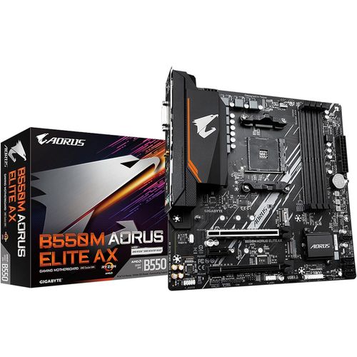 B550M Aorus Elite Ax(Am4/ Amd/ B550/ Micro Atx/Single M.2/Sata 6Gb/S/Usb 3.2 Gen 1/ Realtek Gbe Lan/Pcie 4.0/ Carte Mère)