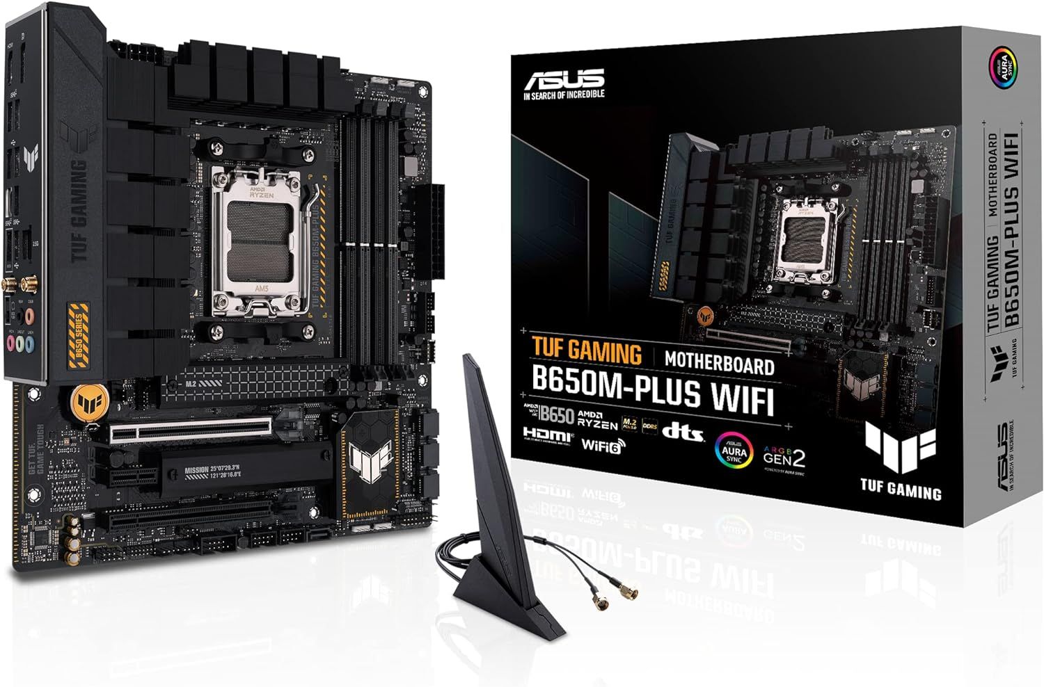 Tuf Gaming B650M-Plus Wifi ¿ Carte Mère Gaming Amd Ryzen Am5 Micro-Atx(14 Phases D'Alimentation,Pcie 5.0 M.2 Support,Ddr5,Wifi 6,2.5 Gb Ethernet,Usb4,Aura Sync Rgb)