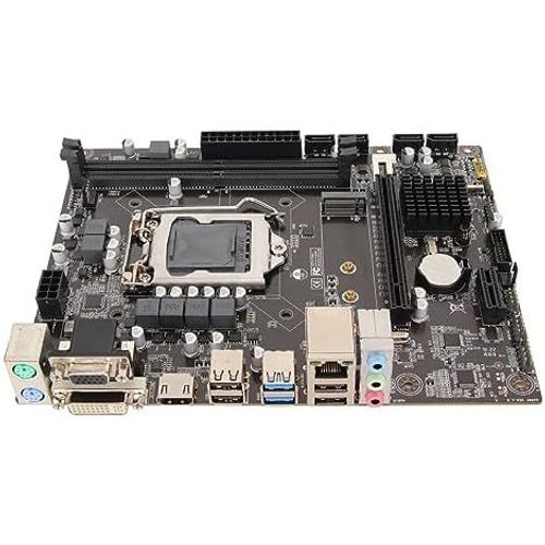 Carte Mère H310 Lga 1151,Emplacement Mémoire Ddr4 Double Canal,Carte Mère Micro Atx Lga1151,Emplacement Sata Nvme M.2 Pcie X16,Usb3 Ps 2 Rj 45,Prise En 8 9