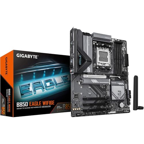 B850 Eagle Wifi6E Carte Mère-Amd Ryzen 9000 Series Cpus,Vrm Numérique 8+2+2 Phases,Jusqu'À 8200Mhz Ddr5(Oc),1Xpcie 5.0 + 2Xpcie 4.0 M.2,Lan Gbe,Wifi 6E,Usb 3.2 Gen 2