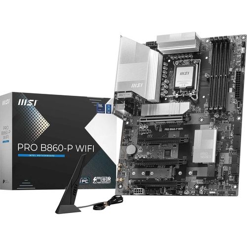 Pro B860-P Wifi Carte Mère,Atx-Pour Processeurs Intel Core Ultra(Série 2),Lga 1851-Drps 12 Phases,Mémoire Ddr5(8600+Mt/S Oc),Pcie 5.0 X16 & 4.0 X16,M.2 Gen5,Wi-Fi 7,5G Lan