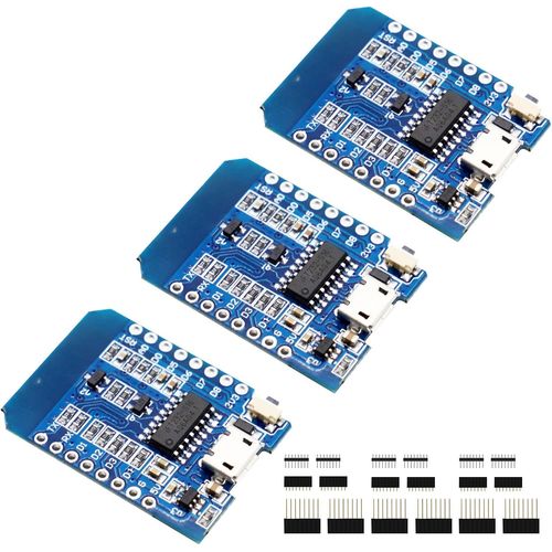 Esp8266 Carte De Développement,Mini Nodemcu Wifi Esp8266-12F Ch340G Wlan Module Avec Ch340G,Avec Port Micro Usb,Compatible Avec Arduino(3Pcs)