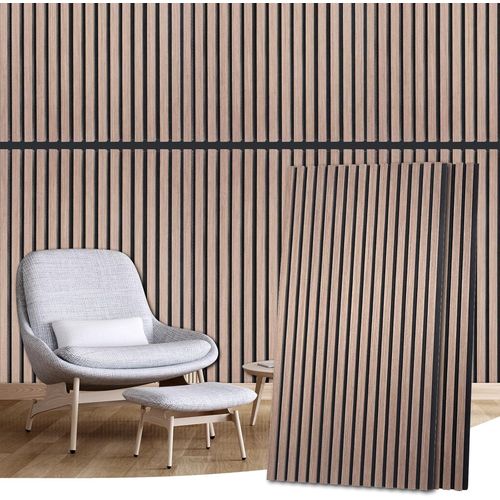 Lot De 2 Panneaux Acoustiques En Bois-Revêtement Mural Insonorisant-Panneaux Acoustiques Autocollants-Chêne-Mur En Bois-Pour Un Design Élégant De La Pièce-Rose Noire