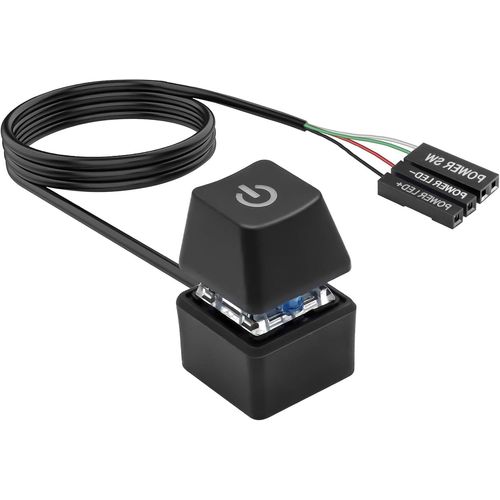 Interrupteur Pc D'Ordinateur De Bureau Binghe Bouton Power Pc Externe Power,Interrupteur Pc Avec Bouton D'Interrupteur Externe Et Lumière Led-1,65M De Câble Pour Carte Mère De Pc