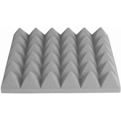 Lot De 12 Panneaux Acoustiques En Mousse De Forme Pyramidale-25X25X5cm(Gris)