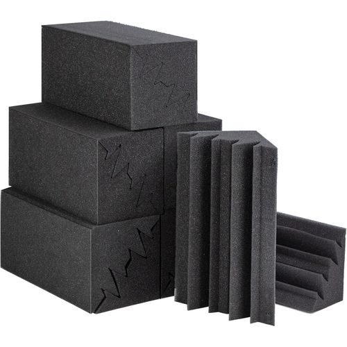 Bass Trap Lot De 12 Panneaux De Mousse Acoustique Plaque Insonorisation De Haute Densité Réduisant Le Bruit Intérieur Et L'Écho Pour Studio D'Enregistrement/Bureau À Domicile 12X12X24cm