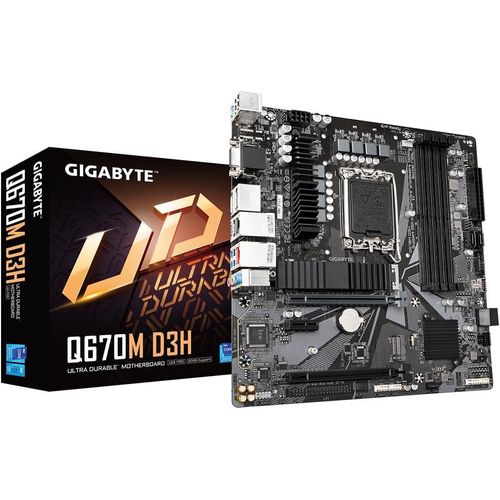 Carte Mère Q670M D3H-Prend En Charge Les Processeurs Intel Core 14E Génération,Vrm Numérique Hybride 6+1+1 Phases,Jusqu'À 5600 Mhz Ddr(Oc),2XPcie 4.0 M.2,2,5 Gbe Lan,Usb 3.2 Gen 2