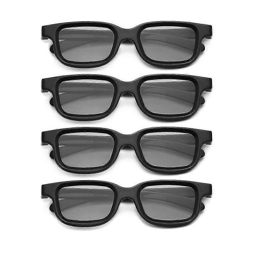 4pcs Lunettes 3D passives polarisées pour 3D Tv Real 3D Cinemas pour 3D Gaming And Tv Frame