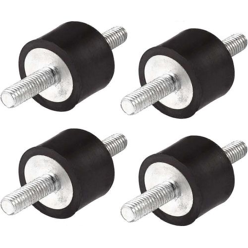 4pcs M8 30 * 20 Anti Vibration Caoutchouc Bobine Supports Isolateur Amortisseur Amortisseur Avec Double Mâle File Vis Studs Pour Compresseurs d¿Air Diesel Eng