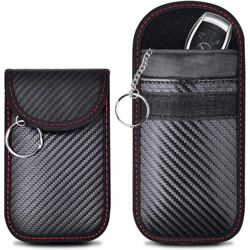Lot De 2 Signal Blocage Faraday Pochette En Cuir Imperméable,Etui Anti Rfid Cle Voiture,Blindage Triple Couche Pour Clé Voiture