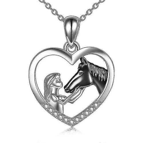Collier Fille Et Cheval Pour Filles Argent Sterling Cheval Bijoux Cheval Cadeaux Pour Femmes