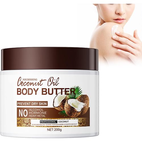 07 Beurre Corporel À La Noix De Coco,200g Body Butter, Hydratant Naturel Pour Le Corps,Huile Corporelle Hydratante Formule Au Beurre De Coco,Pour Peaux Sèches,Crème Soin Corps Réparatrice[L288] 