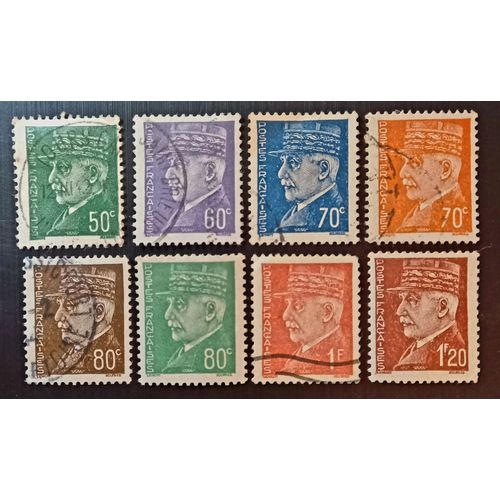 Timbres France 1941 -1942 Série Courante - Philippe Pétain Modèle: Paul Pierre Lemagny
