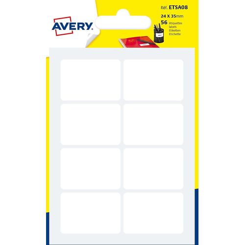 Avery Lot De 3 Sachets De 56 Étiquettes Blanches Permanentes Ecriture Manuelle 24x35 Mm