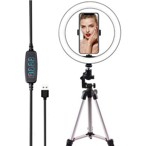 10.2'' Lumière Anneau Avec Trépied Et Support De Téléphone,Ring Light Kit Intensité Variable Ring Light,Pour Live Stream,Vlog,Maquillage,Youtube,Appareil Photo,Photo,Vidéo,10.2''