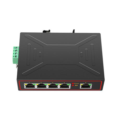 Commutateur de RéSeau Industriel 5 Ports 100M Hub RJ45 RéPartiteur Internet Commutateur RJ45 Plug et Play Type de Rail DIN Enhance Switch