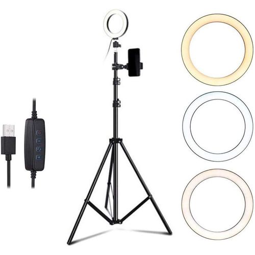 6'' Lumière Anneau Avec Trépied Et Support De Téléphone,Ring Light Kit Selfie Ring Light,Pour Live Stream,Vlog,Maquillage,Youtube,Appareil Photo,Photo,Vidéo,6''