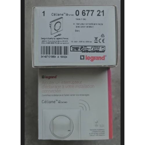 Interrupteur connecté Céliane Netatmo 300W - Variateur - Blanc