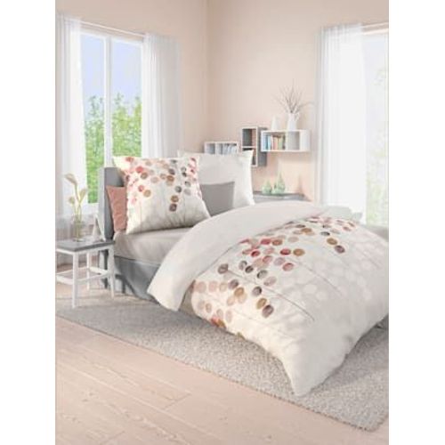 Linge De Lit Flanelle Fine Douce - - Blanc-Abricot