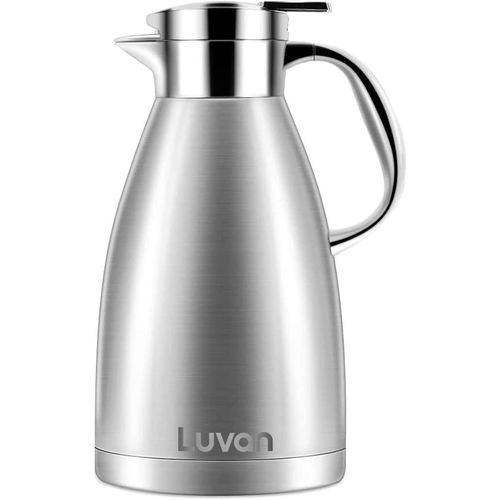 1,8L Thermos,Pichet Isotherme Acier Inoxydable Cafetière Isolante 12H Chaud Et 24H Froid Double Paroi Isolée Sous Vide Thermos D'Isolation Théière Pour Le Jus De Thé Café
