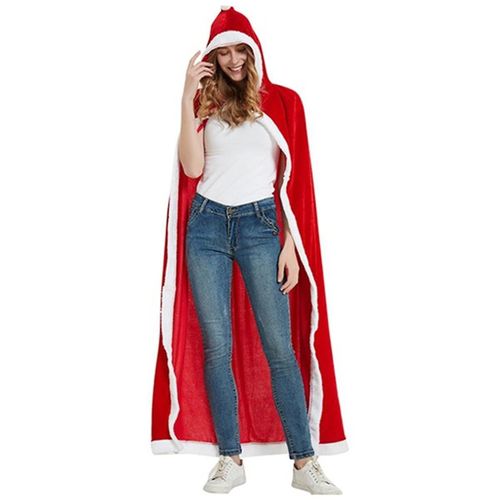 Cape De Noël Cape À Capuche De Père Noël Costume Pour Femmes Cosplay Stage Performance Costume Noël