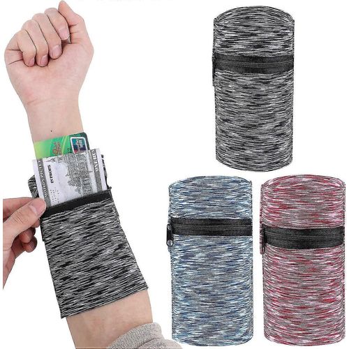 3pcs Poignet Portefeuille Téléphone Brassard Manchon, Bracelet Portefeuille De Course, Pochette De Poignet De Sport Avec Poche À Fermeture Éclair Pour Téléphone De Randonnée