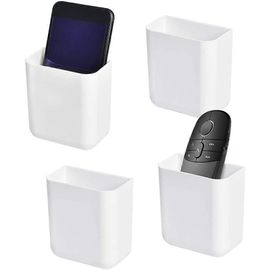 Paquet De 4 Boîte De Rangement Auto-Adhésive Organisateur De Télécommande Organisateur Multimédia Pour Télécommande De Téléphone C