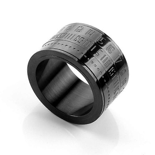 Bague Rotative Titane Acier Chiffres Arabes Calendrier Horloge Bague Homme Bague Bijoux
