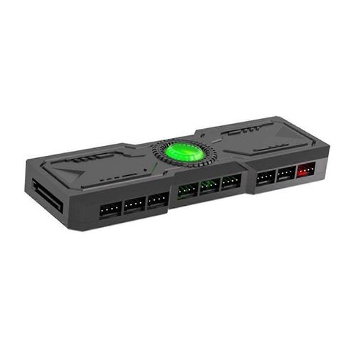 Ventilateur d¿ordinateur 4PIN PWM 5V 3PIN ARGB 9 en 1 Hub RGB Light Splitter Contrôleur Télécommande Carte mère Synchronisation Double Mode