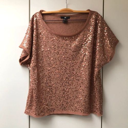 Tee-Shirt Court À Sequins H&m - Taille Xs