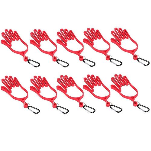 Support rouge pour les golfeurs et golfeuses afin de faciliter le séchage des gants