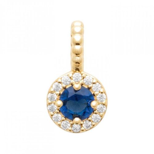Pendentif Pierre Bleue Et Oxydes De Zirconium Plaqué Or 18 Carats 750/000