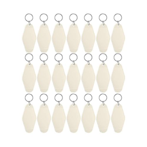24 Pcs Vintage Motel Porte-Clés Bricolage Blanc Hôtel Porte-Clés Transfert De Chaleur Blanc Porte-Clés En Vrac Sublimat