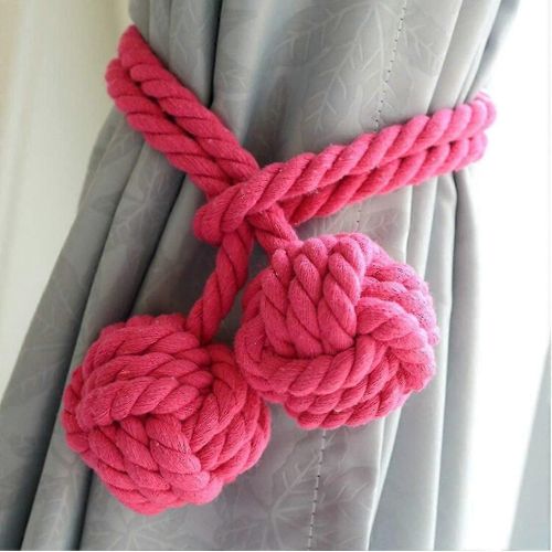 Paire Rideau Embrasse Pompon Tricot Rideau Corde Rideau Pince / Boucle Double Décoratif Tressé Boules Rideau Embrasse Coton Corde Rideau Accessoires Pour