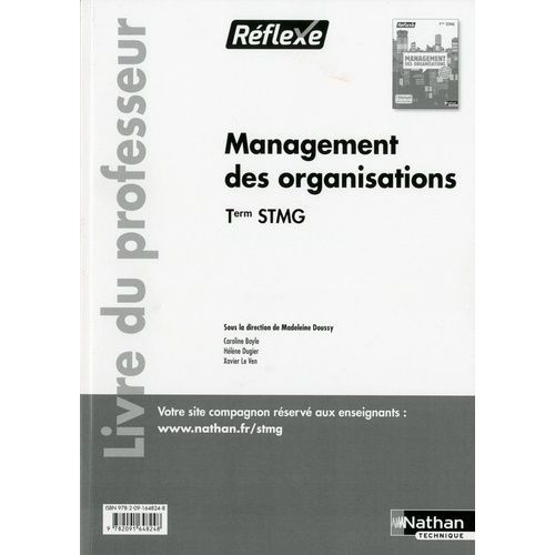 Management Des Organisations Tle Stmg - Livre Du Professeur