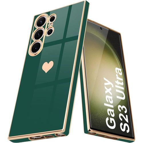 Coque Pour Samsung Galaxy S23 Ultra - Motif CUr Antichoc Anti-Rayure Slim Silicone Vert Nuit - Booling
