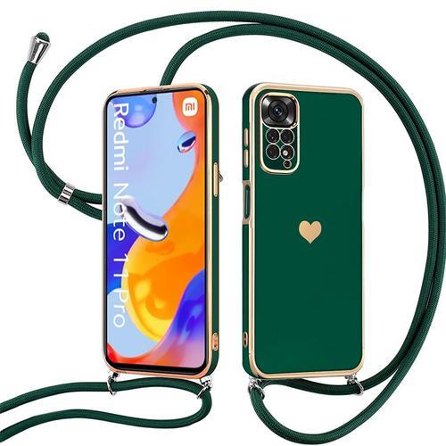 Coque Cordon Pour Xiaomi Redmi Note 11 Pro Antichoc Protection Motif CUr Avec Cordon Vert Nuit - Booling