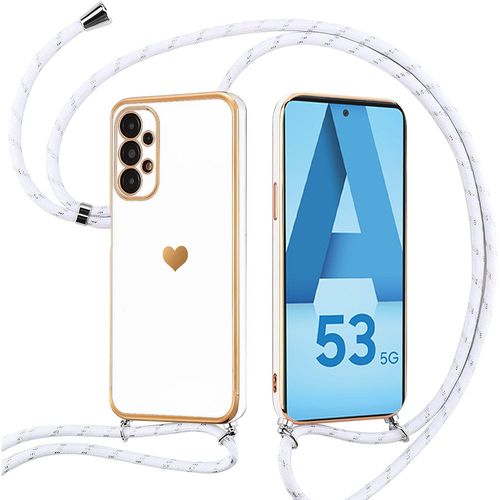 Coque Bandoulière Pour Samsung Galaxy A53 5g Protection Antichoc Motif CUr - Blanc - Booling